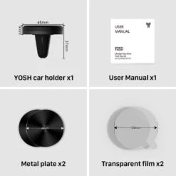 Support Smartphone Voiture Aimant -Monde Electronique Support telephone portable voiture YOSH accessoires fournis