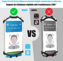 Support Téléphone Universel Pour Vélo Et Moto -Monde Electronique Support telephone velo Diyife support face id
