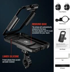 Support Téléphone Vélo Rotatif à 360° Et Tactile -Monde Electronique Support telephone velo Luroon accessoires fournis