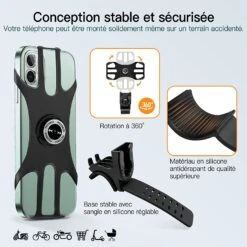 Support Vélo Pour Smartphone -Monde Electronique Support telephone velo Nicedack stable et securise