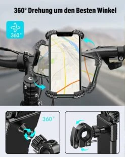 Porte Téléphone Vélo Et VTT -Monde Electronique Support telephone velo Riapow 360° rotation