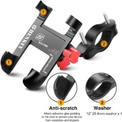 Support Téléphone Guidon Ajustable Vélo Aluminium -Monde Electronique Support telephone velo Shenkey robuste