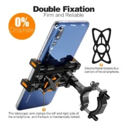 Support Téléphone Vélo En Aluminium -Monde Electronique Support telephone velo Tiakia double fixation