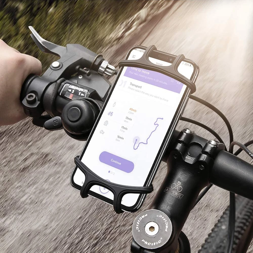 Support Smartphone Pour Vélo Avec Bandes En Silicone 6 Support Smartphone Pour Vélo Avec Bandes En Silicone – Image 4