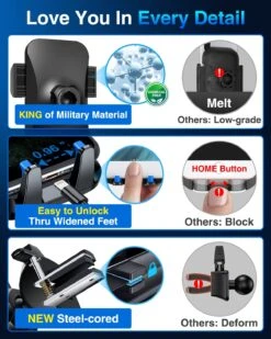 Support Téléphone Haute Qualité Pour Voitures -Monde Electronique Support telephone voiture Haut de Gamme options