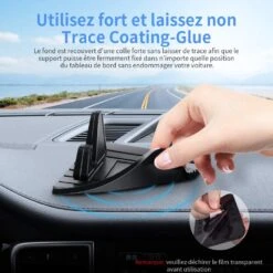 Support Silicone Téléphone Voiture 7 Support Silicone Téléphone Voiture -Monde Electronique Support telephone voiture Meidi fixation stable et puissante
