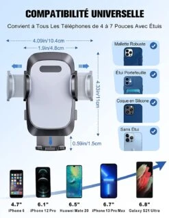 Support Mobile Voiture Rotatif -Monde Electronique Support telephone voiture Mohard 4 a 7 pouces