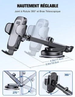 Support Mobile Voiture Rotatif -Monde Electronique Support telephone voiture Mohard ajustable