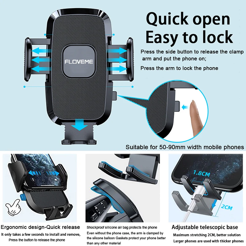 Porte Téléphone Voiture Multifonction Ventouse 6 Porte Téléphone Voiture Multifonction Ventouse – Image 4