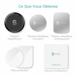 Support Téléphone Voiture Aimant Puissant -Monde Electronique Support telephone voiture SyncWire emballage