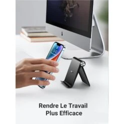 Support Pour Tenir Le Téléphone -Monde Electronique Suppot Smartphone Bureau Aluminium Facile