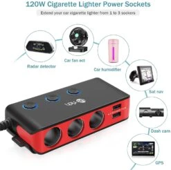 Te-Rich Chargeur Allume Cigare Qc 3.0 -Monde Electronique Te Rich Chargeur Allume Cigare Qc 3.0 120W