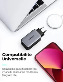 Chargeur Rapide 65W -Monde Electronique Ugreen Nexode 65W compatibilite universelle