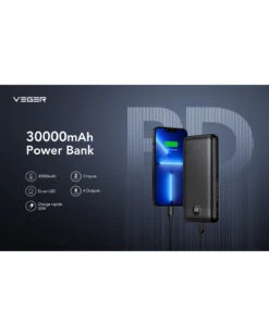 Batterie Portable Veger 30000 MAh -Monde Electronique Veger 30000mAh Power bank power delivery