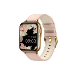 Montre Connectée Cuir Rose Femme