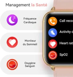 Montre Connectée Cuir Rose Femme -Monde Electronique Yamay Montre connectee Femme rapport