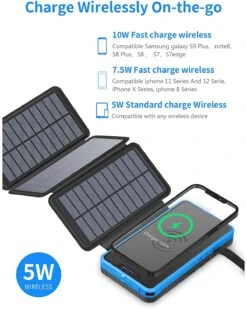 Batterie Portable 4 Panneaux Solaires -Monde Electronique batterie externe 26800mAh 4 panneaux solaire