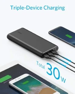 Batterie Externe 26800 MAh Anker -Monde Electronique batterie externe 26800mAh Anker charge 3 appareils simultanement