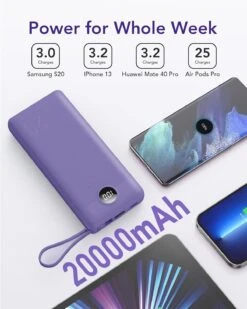 Batterie Externe Violette -Monde Electronique batterie externe violette une semaine