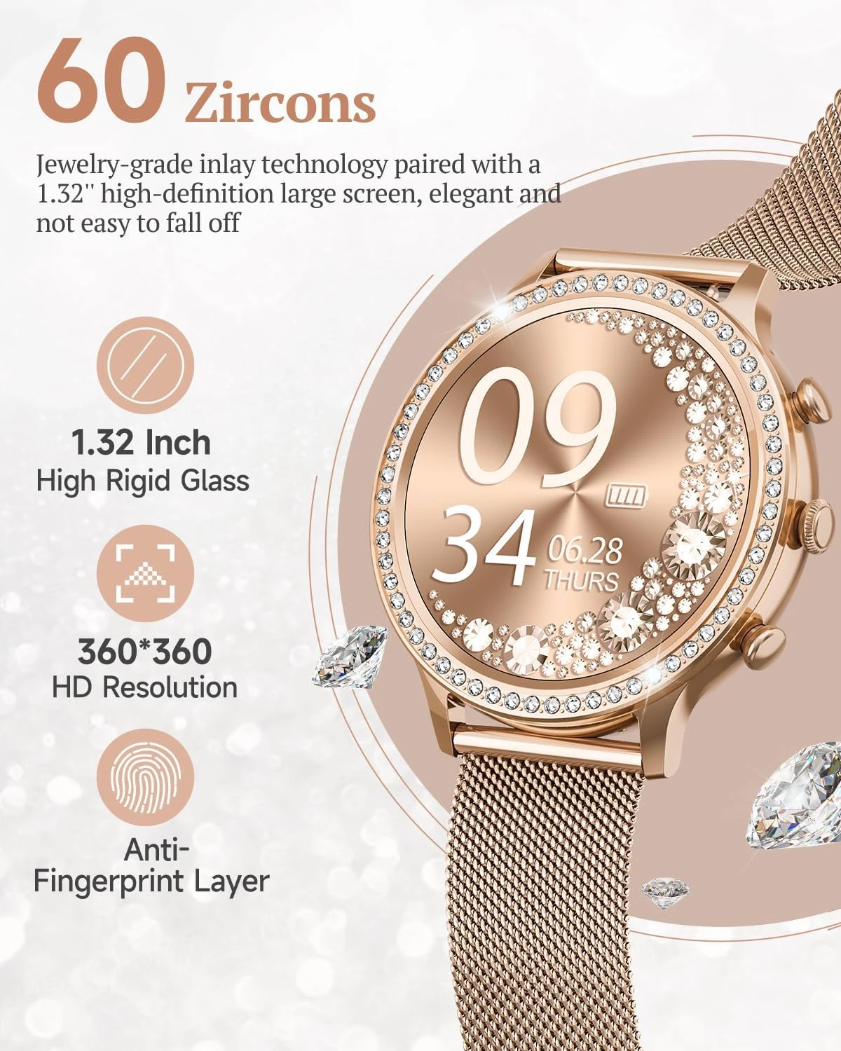 Montre Connectée Femme Jolie 8 Montre Connectée Femme Jolie – Image 6