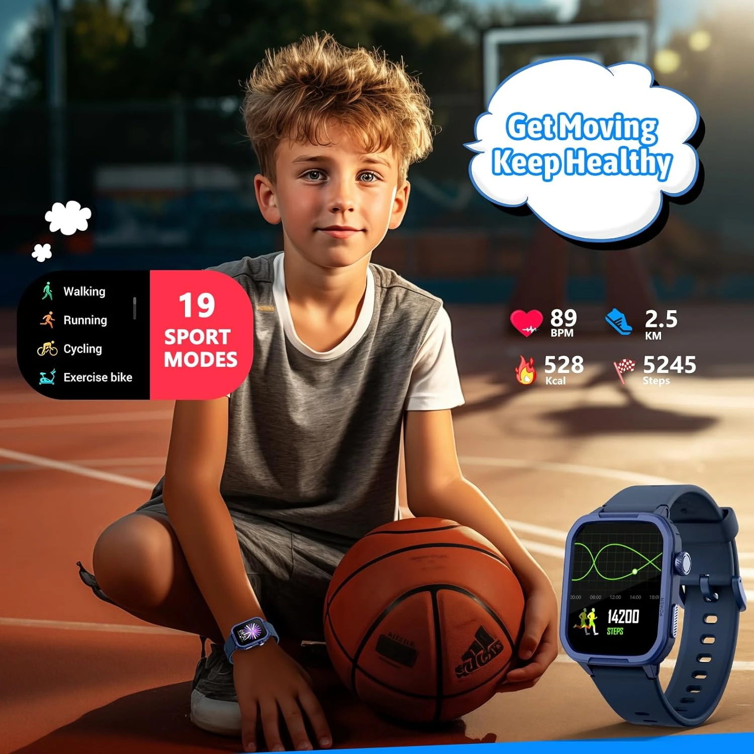Smartwatch Enfant Moniteur De Santé 4 Smartwatch Enfant Moniteur De Santé – Image 2