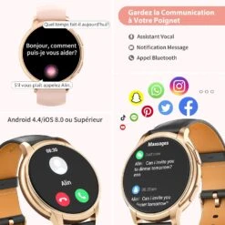 Montre Connectée Analogique Femme -Monde Electronique montre connectee analogique femme noir application