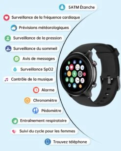 Montre Connectée Intelligente Sport Santé 10 Montre Connectée Intelligente Sport Santé -Monde Electronique montre connectee compatible samsung a13 multifonctions