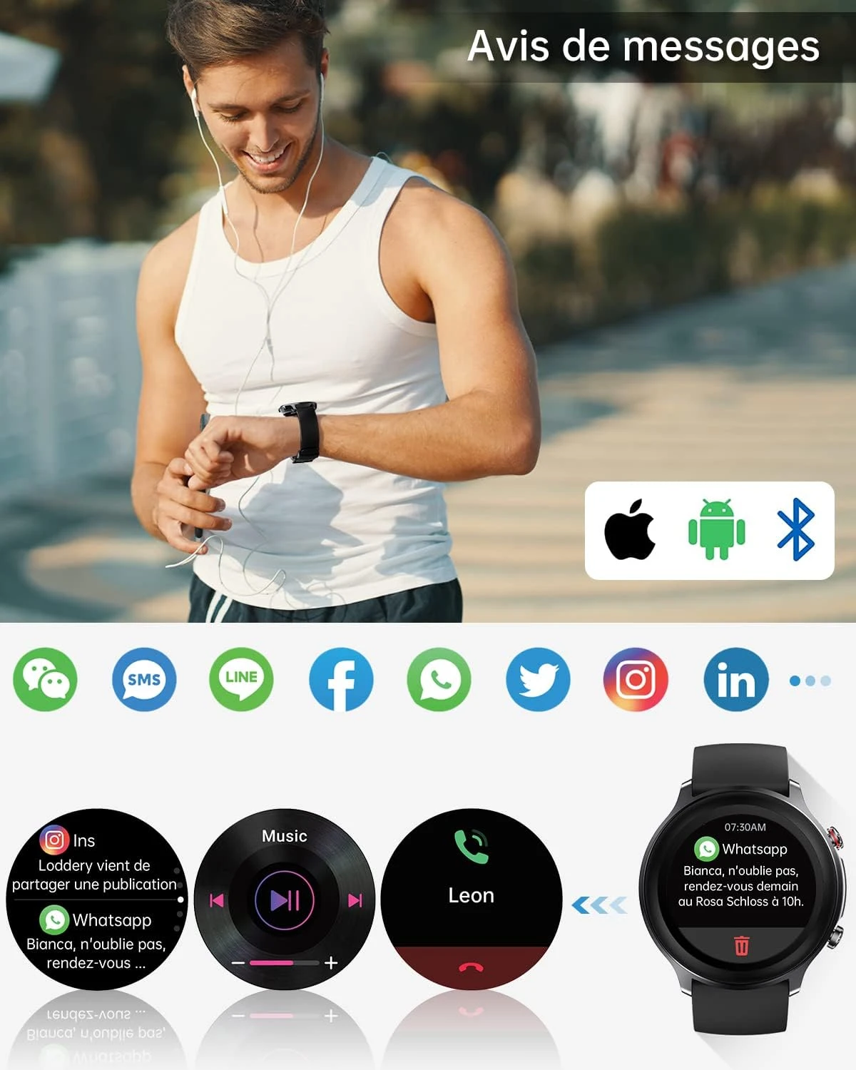 Montre Connectée Intelligente Sport Santé 4 Montre Connectée Intelligente Sport Santé – Image 2