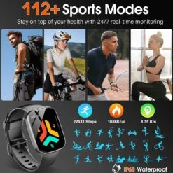 Montre Connectée Moniteur Sport Et Santé -Monde Electronique montre connectee compatible samsung a14 mode sportifs