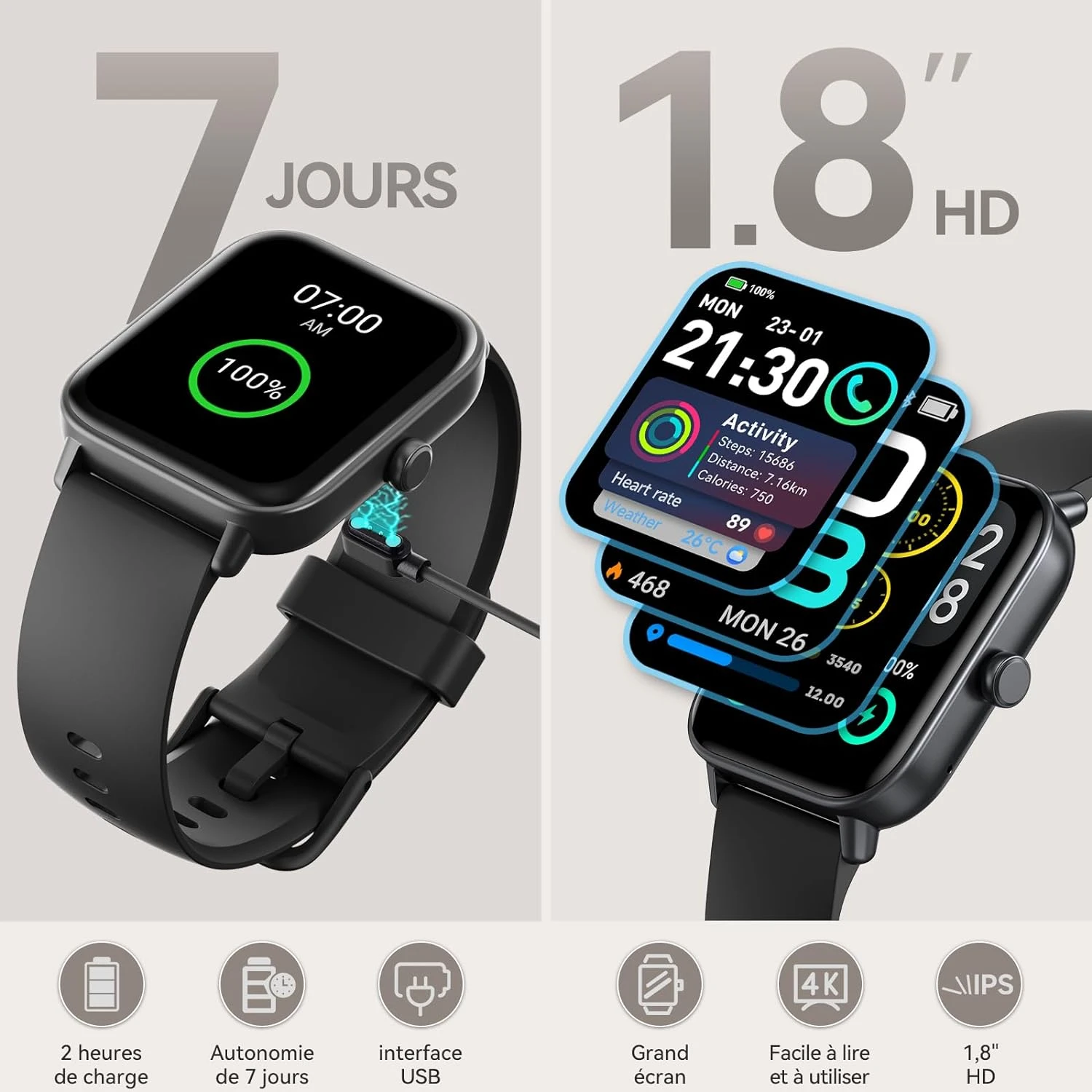 Montre Connectée Polyvalente HD 6 Montre Connectée Polyvalente HD – Image 4