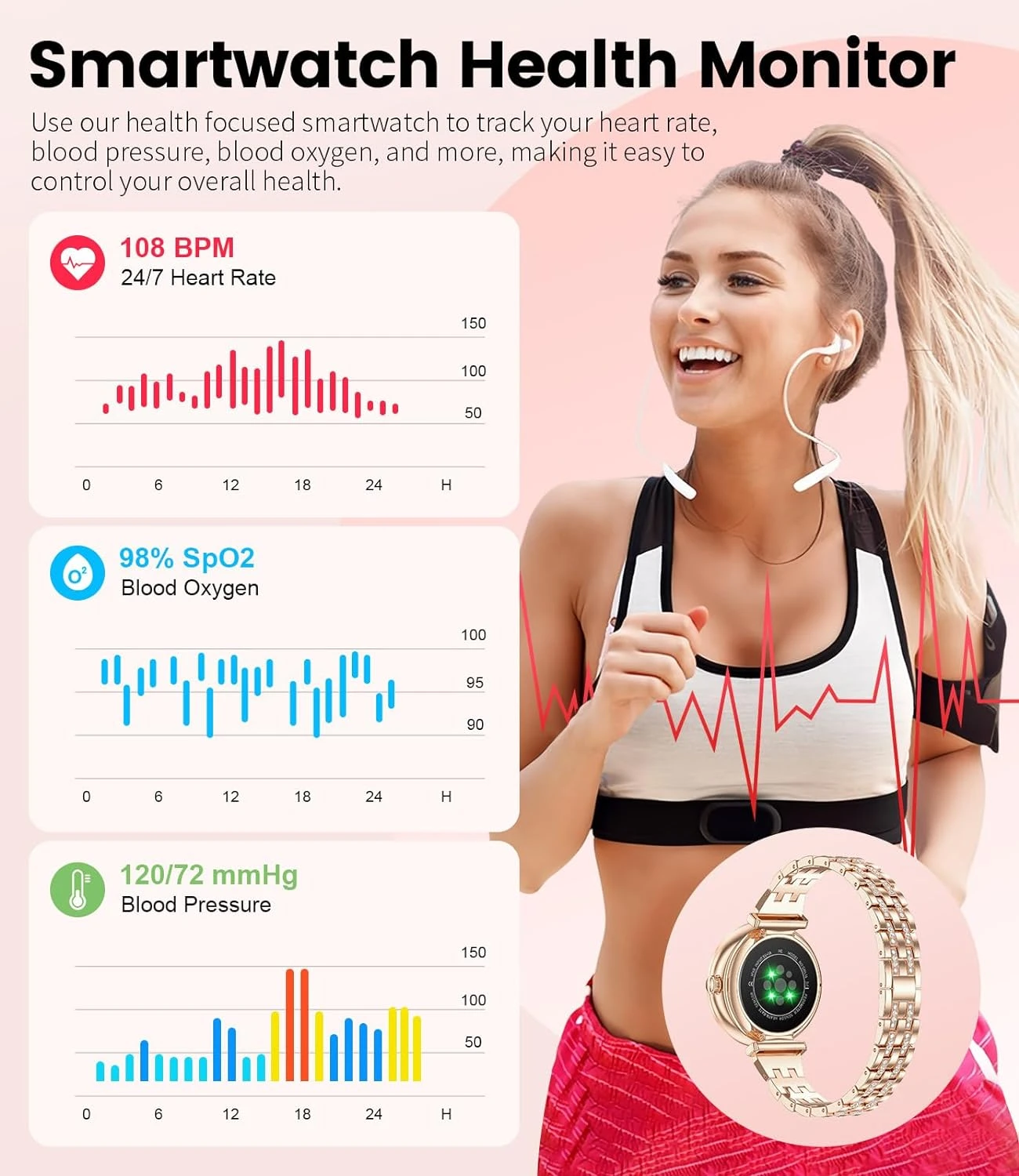 Montre Connectée Féminine 6 Montre Connectée Féminine – Image 4