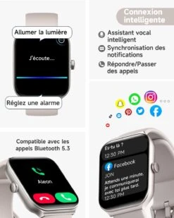 Montre Connectée Femme Beige 14 Montre Connectée Femme Beige -Monde Electronique montre connectee femme beige notifications