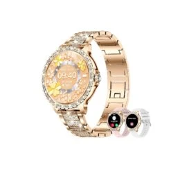 Montre Connectée Femme Bracelet Acier -Monde Electronique montre connectee femme bracelet acier doree