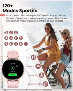Montre Connectée Femme Bracelet Acier Noir -Monde Electronique montre connectee femme bracelet acier noir modes sport