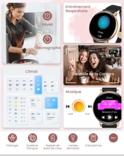Montre Connectée Femme Bracelet Acier Noir -Monde Electronique montre connectee femme bracelet acier noir multifonctions