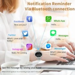 Montre Connectée Femme Bracelet Acier -Monde Electronique montre connectee femme bracelet acier notifications