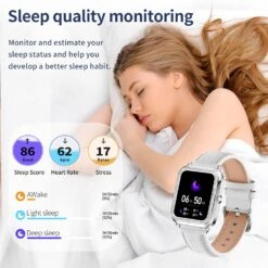 Montre Connectée Femme Bracelet Cuir -Monde Electronique montre connectee femme bracelet cuir sommeil