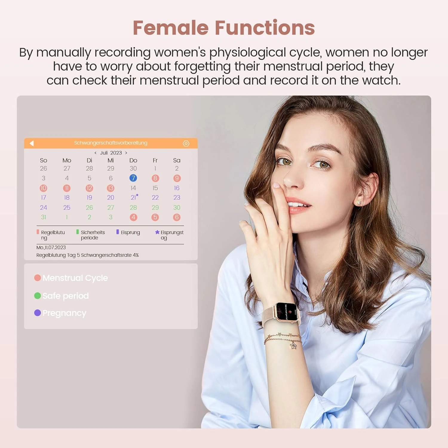 Montre Connectée Femme Bracelet Interchangeable 8 Montre Connectée Femme Bracelet Interchangeable – Image 6