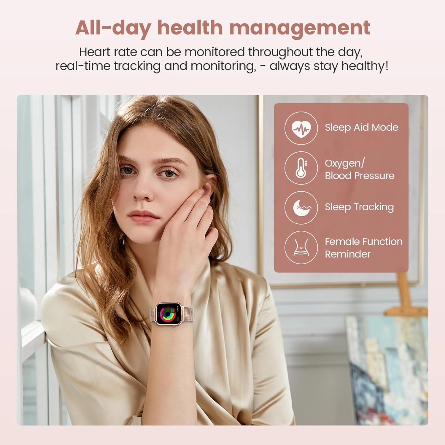 Montre Connectée Femme Bracelet Interchangeable 7 Montre Connectée Femme Bracelet Interchangeable – Image 5