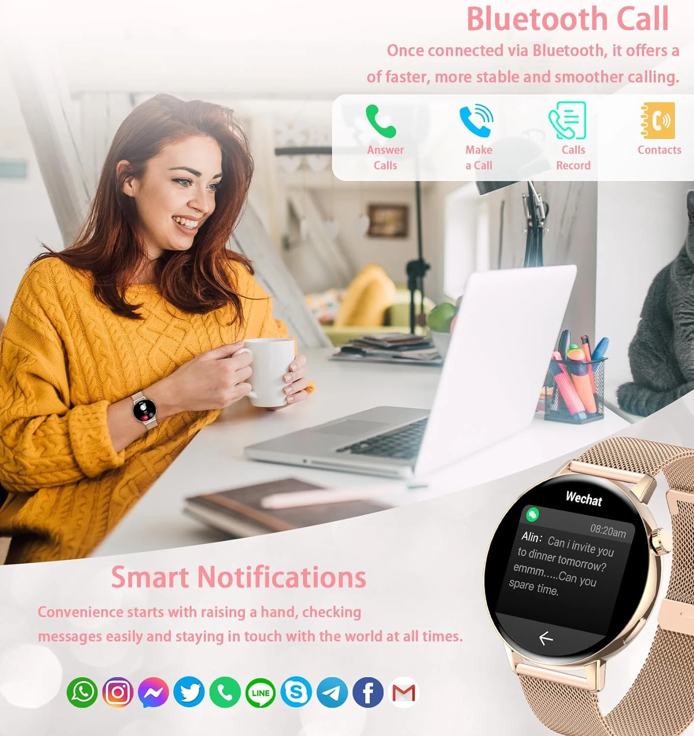 Montre Connectée Femme Classe 5 Montre Connectée Femme Classe – Image 3