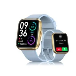 Montre Connectée Femme Étanche -Monde Electronique montre connectee femme etanche bleu or