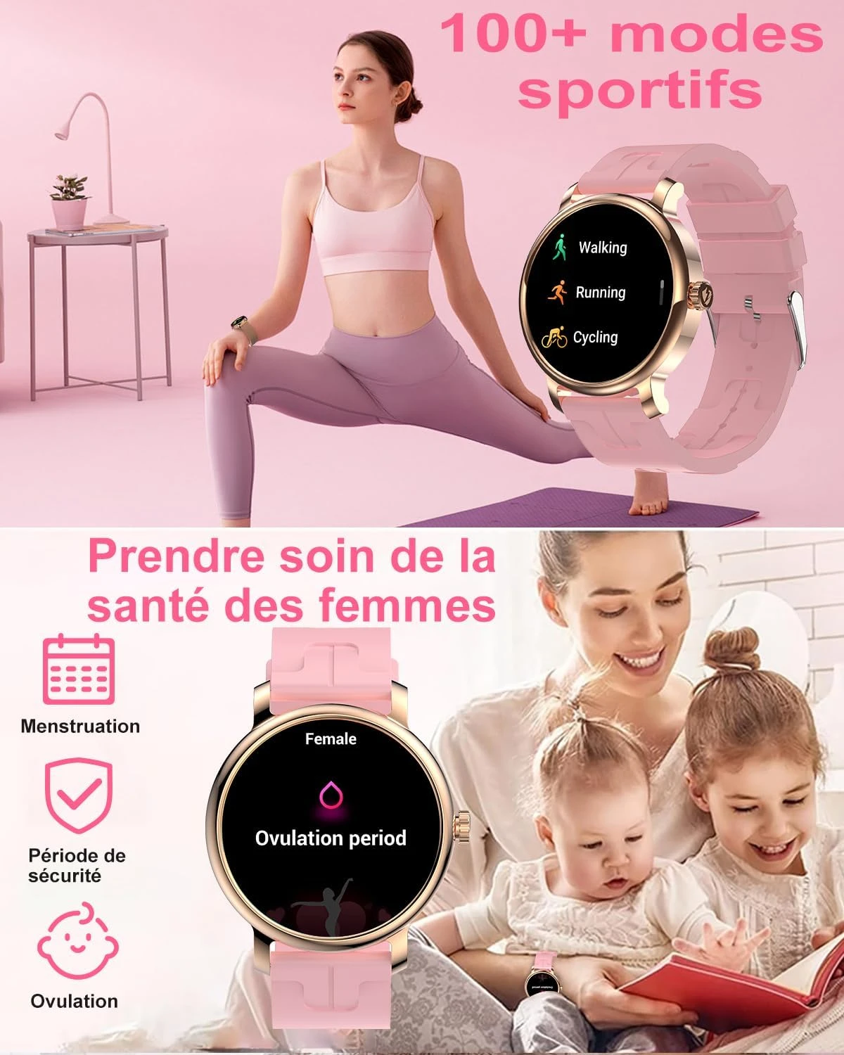 Montre Connectée Femme Dorée 4 Montre Connectée Femme Dorée – Image 2