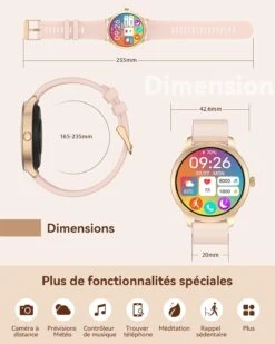 Montre Connectée Femme Smartwatch -Monde Electronique montre connectee femme iphone 15 dimensions