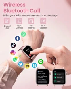 Montre Connectée Femme Couleur Or Rose -Monde Electronique montre connectee femme or rose bluetooth