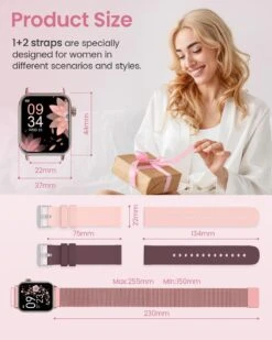 Montre Connectée Femme Couleur Or Rose -Monde Electronique montre connectee femme or rose dimensions