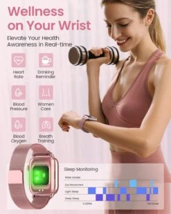 Montre Connectée Femme Couleur Or Rose -Monde Electronique montre connectee femme or rose sport