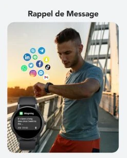 Montre Connectée Ronde Sport -Monde Electronique montre connectee iphone ronde notifications