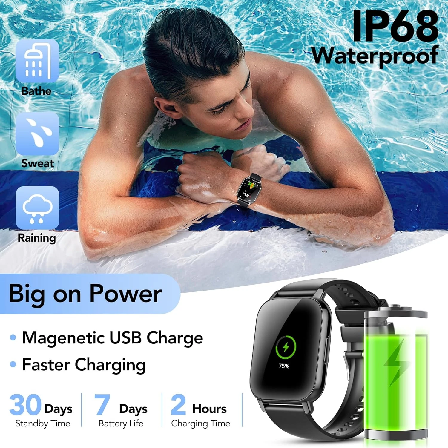 Montre Connectée Noire 7 Montre Connectée Noire – Image 5