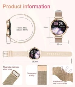 Montre Connectée Femme Gold Rose 15 Montre Connectée Femme Gold Rose -Monde Electronique montre connectee petit poignet femme dimensions