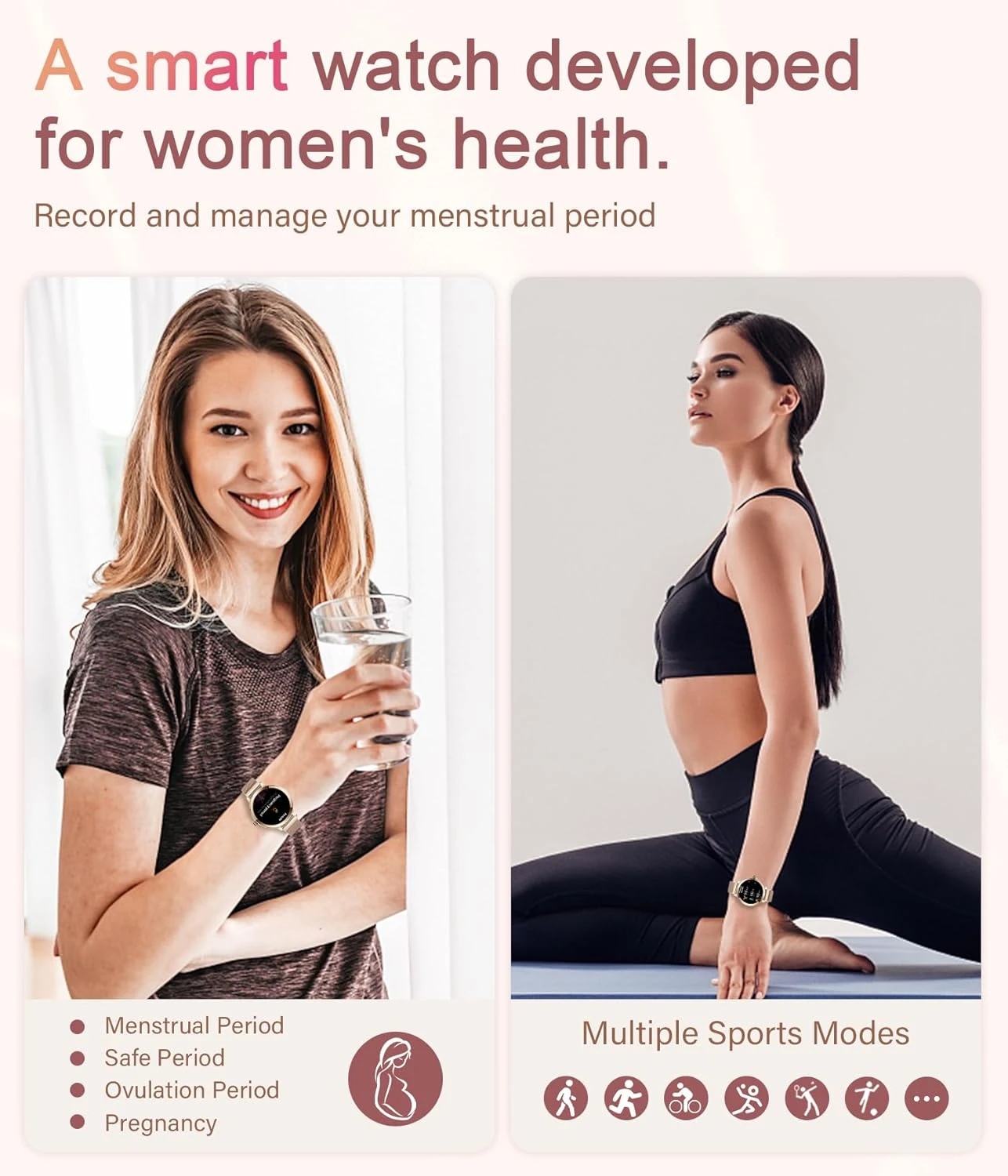 Montre Connectée Femme Gold Rose 4 Montre Connectée Femme Gold Rose – Image 2